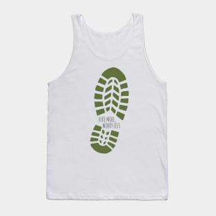 Green Hike More, Worry Less Boot Print Tank Top